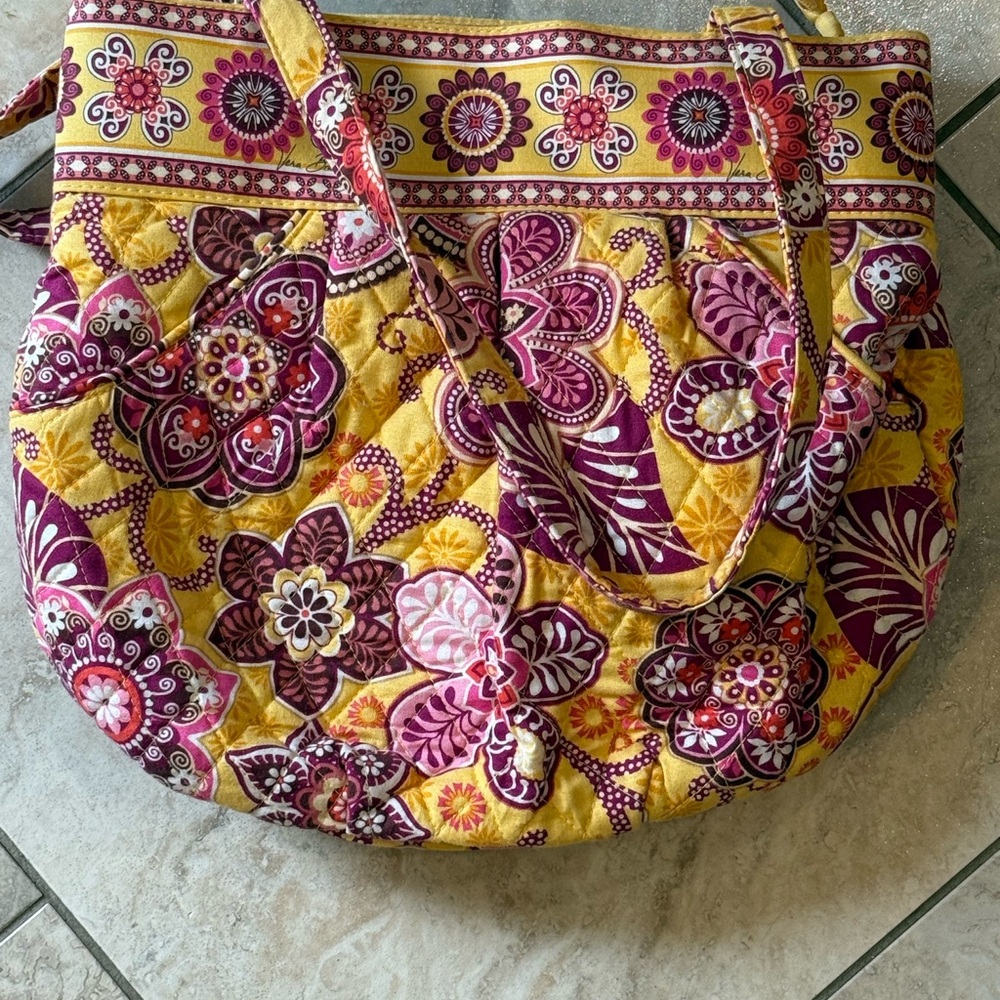 Vera Bradley Floral Quilted Women's Bag - Yellow and Pink